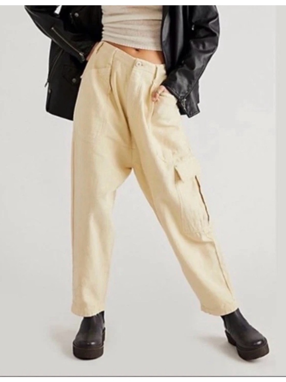 Free People Bay to Breakers tan harem boho pants